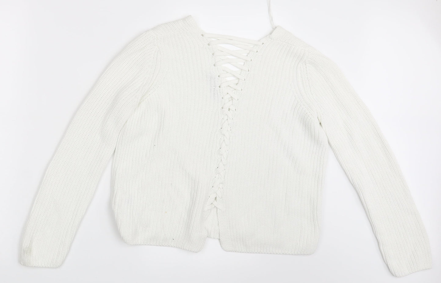 Womens UK Size 10 M&S White Cardigan Jumper