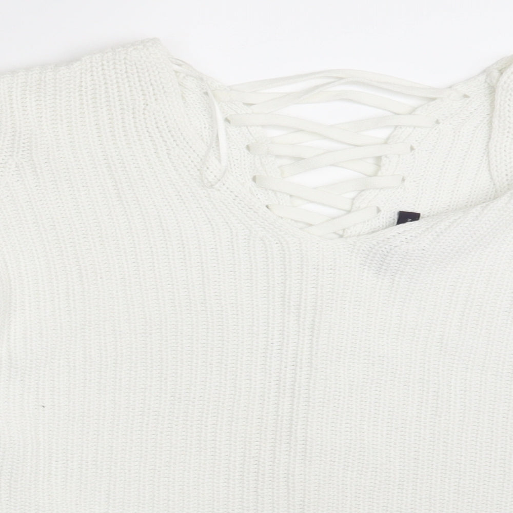 Womens UK Size 10 M&S White Cardigan Jumper