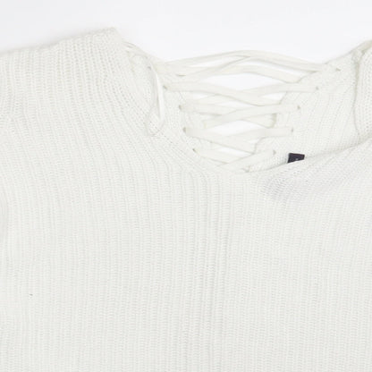 Womens UK Size 10 M&S White Cardigan Jumper