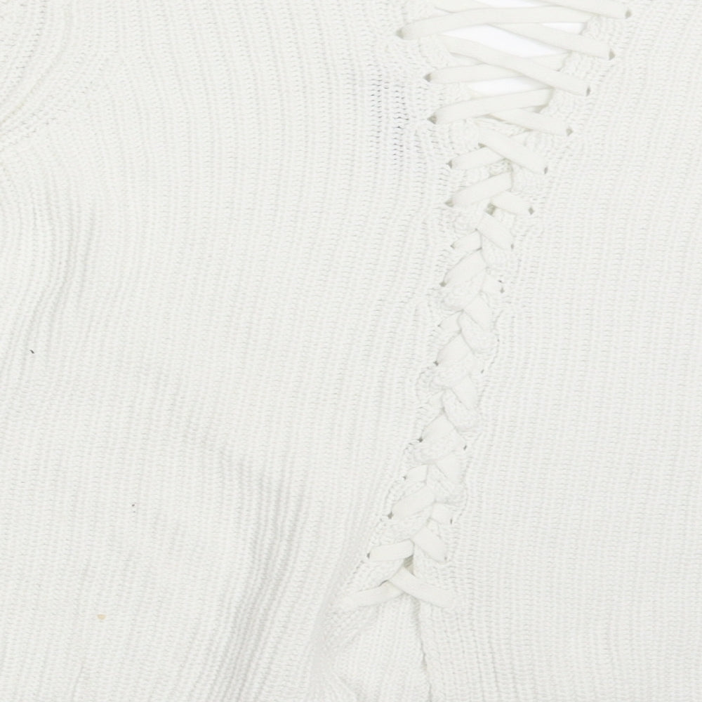 Womens UK Size 10 M&S White Cardigan Jumper