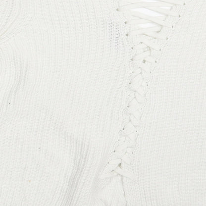 Womens UK Size 10 M&S White Cardigan Jumper