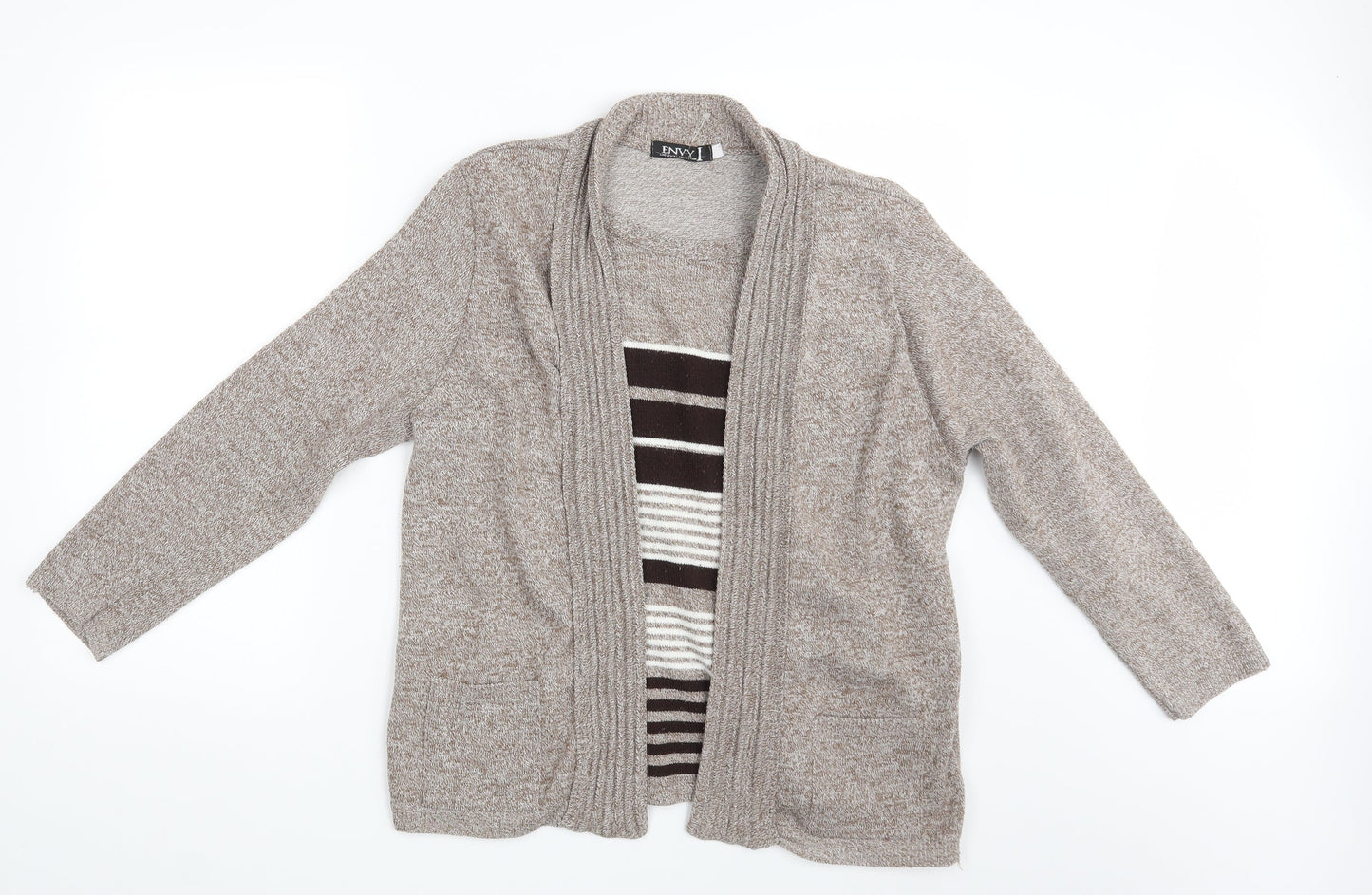 Envy Womens Brown   Cardigan Jumper Size L