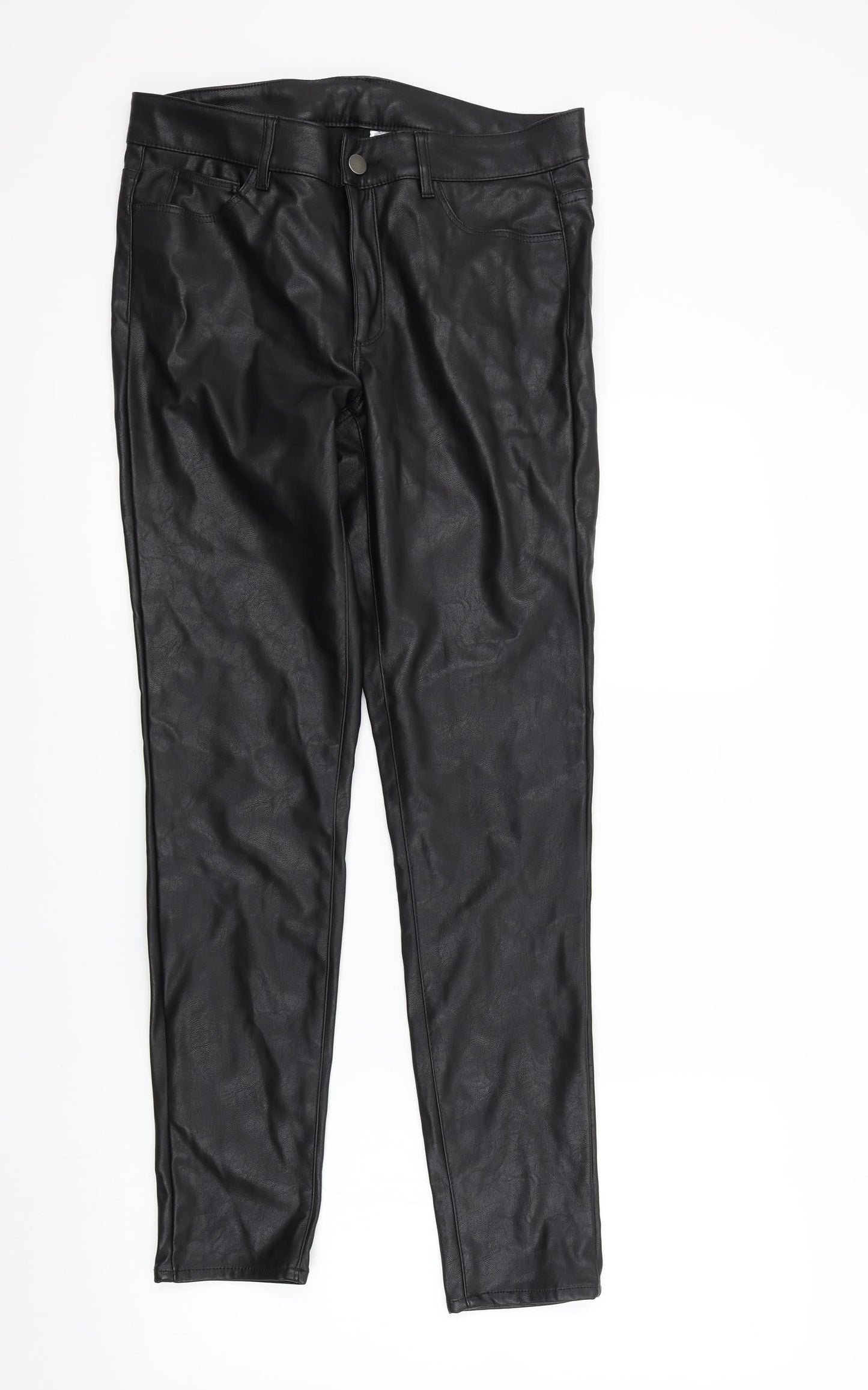 Womens UK Size 14 Preworn Regular Fit  Black Trousers