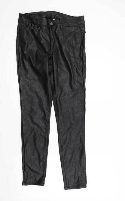 Womens UK Size 14 Preworn Regular Fit  Black Trousers