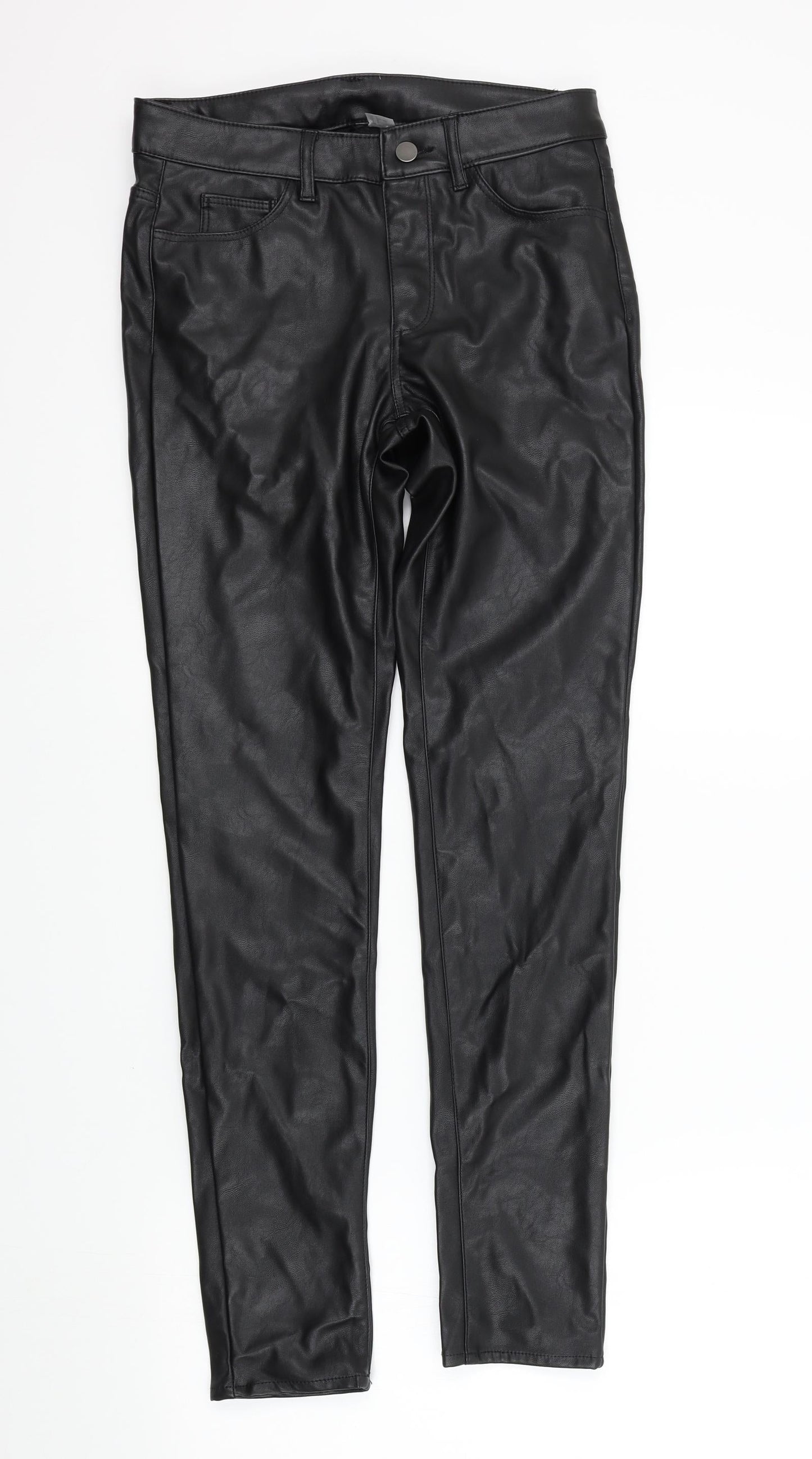 Womens UK Size 8 Preworn Regular Fit  Black Trousers