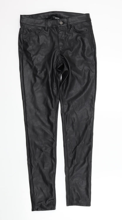 Womens UK Size 8 Preworn Regular Fit  Black Trousers