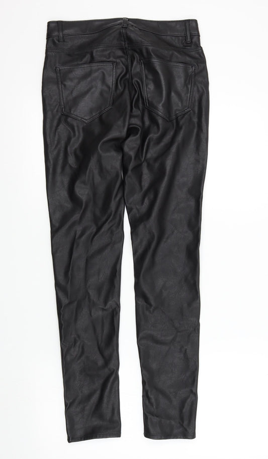 Womens UK Size 8 Preworn Regular Fit  Black Trousers