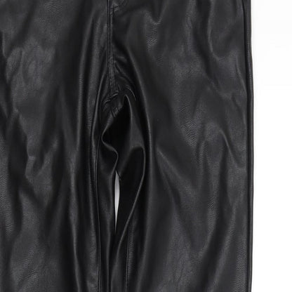 Womens UK Size 8 Preworn Regular Fit  Black Trousers