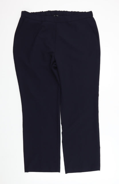 Womens UK Size 16 Preworn Regular Fit  Blue Trousers