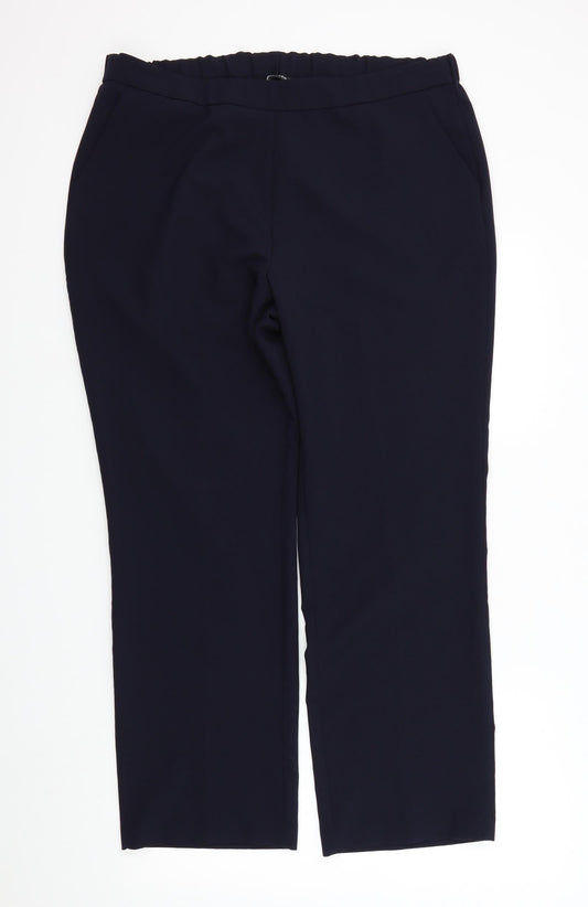 Womens UK Size 16 Preworn Regular Fit  Blue Trousers