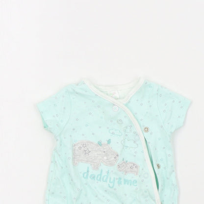 Mini Club Baby Green Colourblock  Babygrow One-Piece Size Newborn