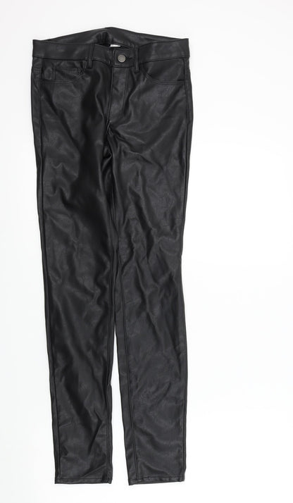Womens UK Size 8 Preworn Regular Fit  Black Trousers
