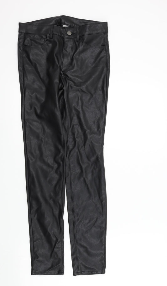 Womens UK Size 8 Preworn Regular Fit  Black Trousers