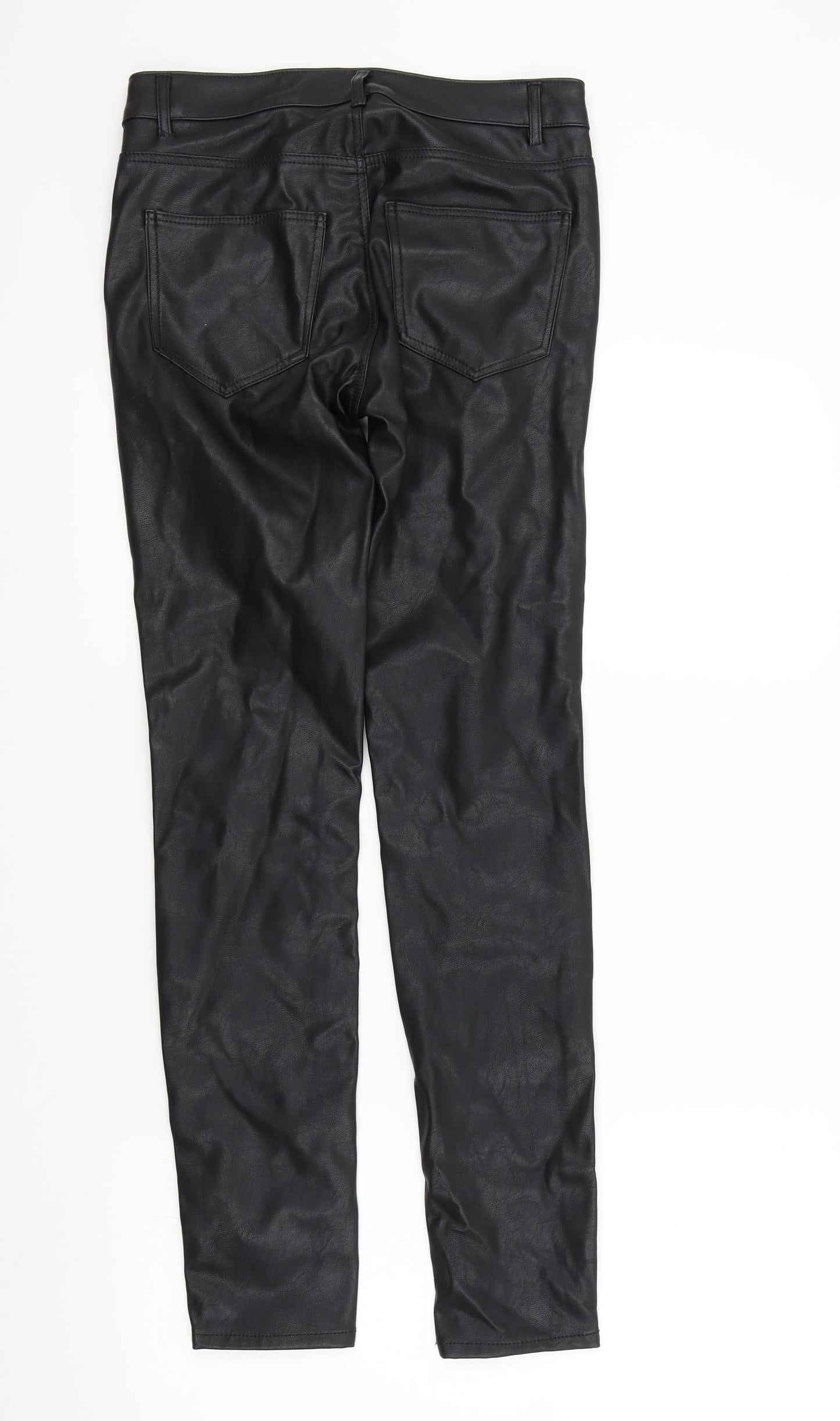 Womens UK Size 8 Preworn Regular Fit  Black Trousers