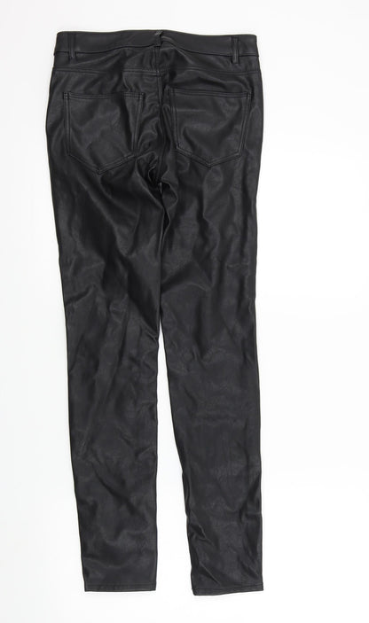 Womens UK Size 8 Preworn Regular Fit  Black Trousers