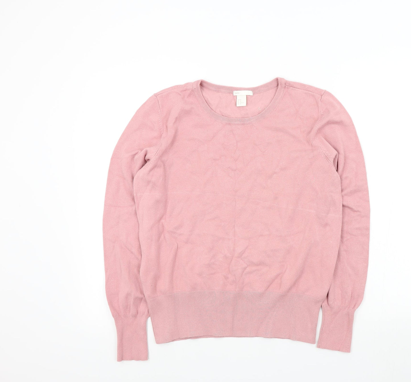 Womens UK Size M H&M Pink Henley Jumper
