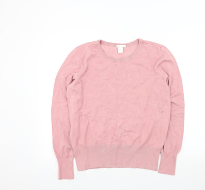 Womens UK Size M H&M Pink Henley Jumper