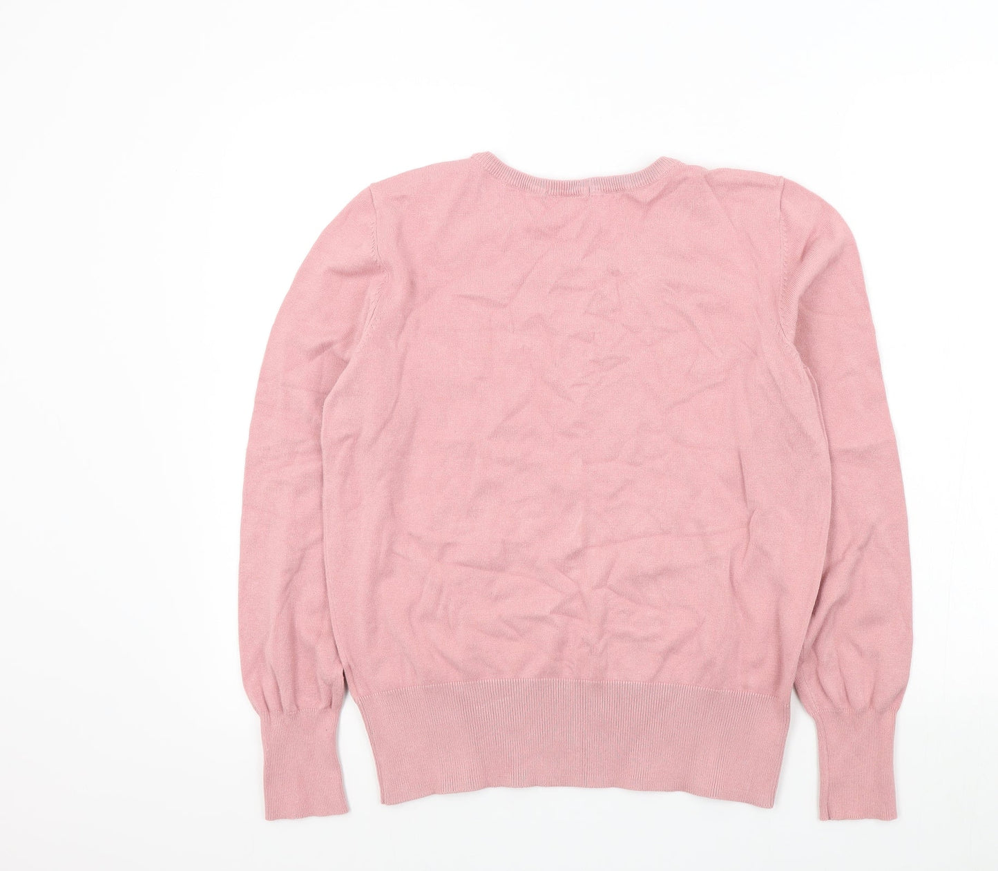Womens UK Size M H&M Pink Henley Jumper