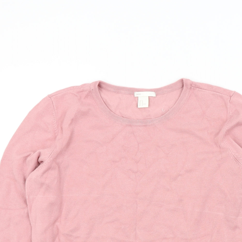 Womens UK Size M H&M Pink Henley Jumper