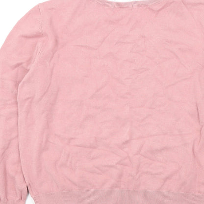 Womens UK Size M H&M Pink Henley Jumper