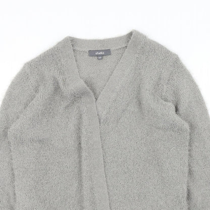 Womens UK Size 10 Studio Grey Cardigan Jumper