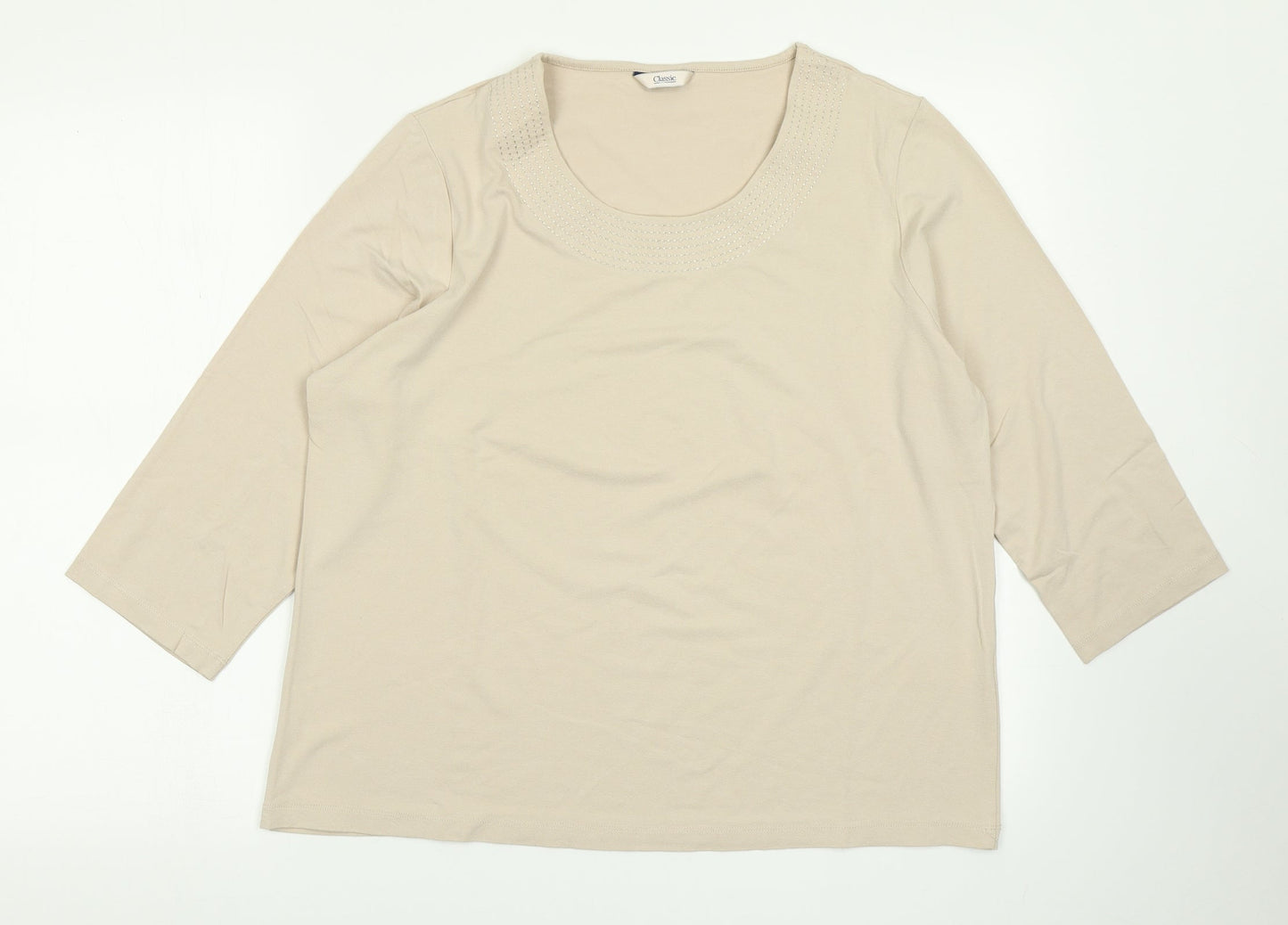 Womens UK Size 18 Classic Brown Basic T-Shirt
