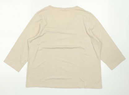 Womens UK Size 18 Classic Brown Basic T-Shirt