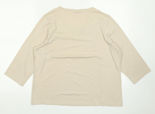 Womens UK Size 18 Classic Brown Basic T-Shirt