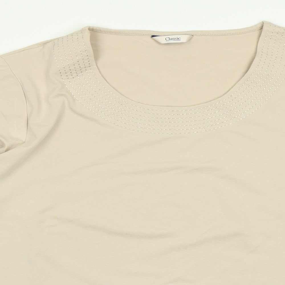 Womens UK Size 18 Classic Brown Basic T-Shirt