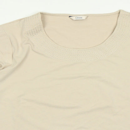Womens UK Size 18 Classic Brown Basic T-Shirt
