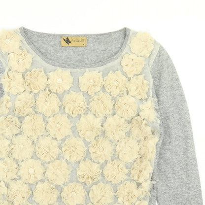 Womens UK Size S Katsumi Grey Pullover Jumper