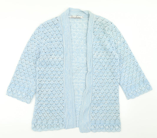 Womens UK Size M Pure & Natural Blue Cardigan Jumper