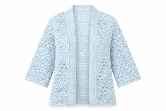 Womens UK Size M Pure & Natural Blue Cardigan Jumper