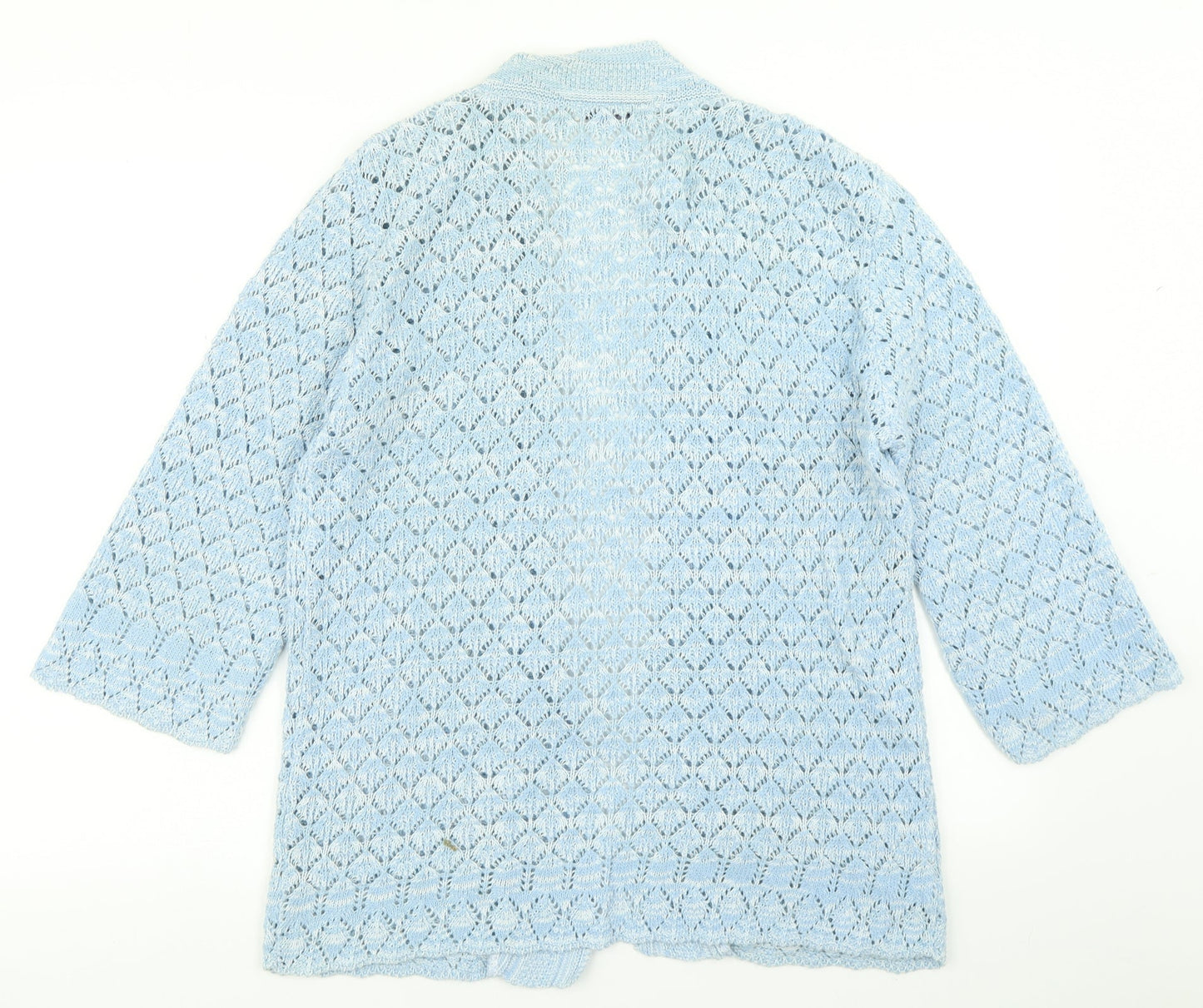 Womens UK Size M Pure & Natural Blue Cardigan Jumper