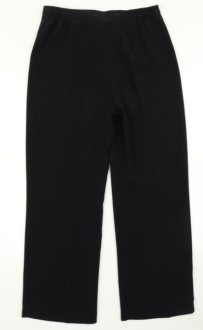 Womens UK Size 12 Gold Regular Fit Dress Pants Black Trousers