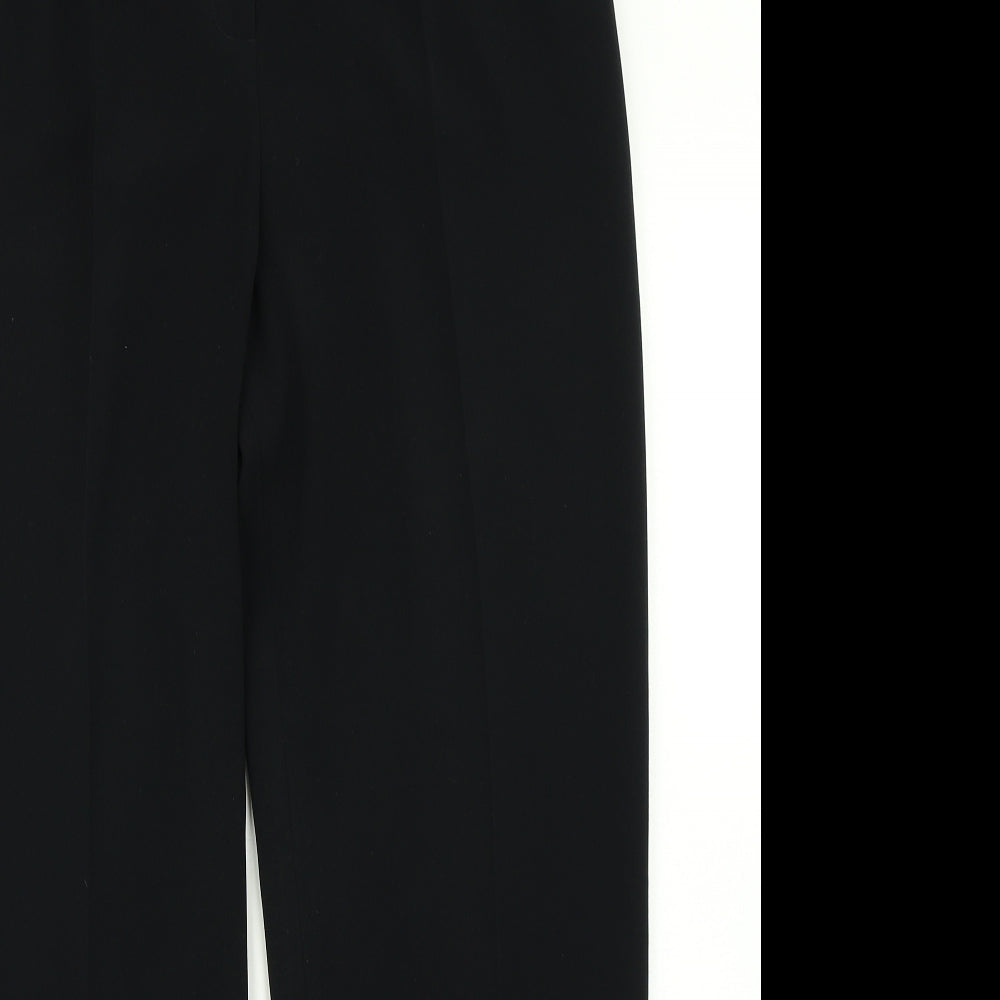Womens UK Size 12 Gold Regular Fit Dress Pants Black Trousers