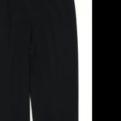 Womens UK Size 12 Gold Regular Fit Dress Pants Black Trousers