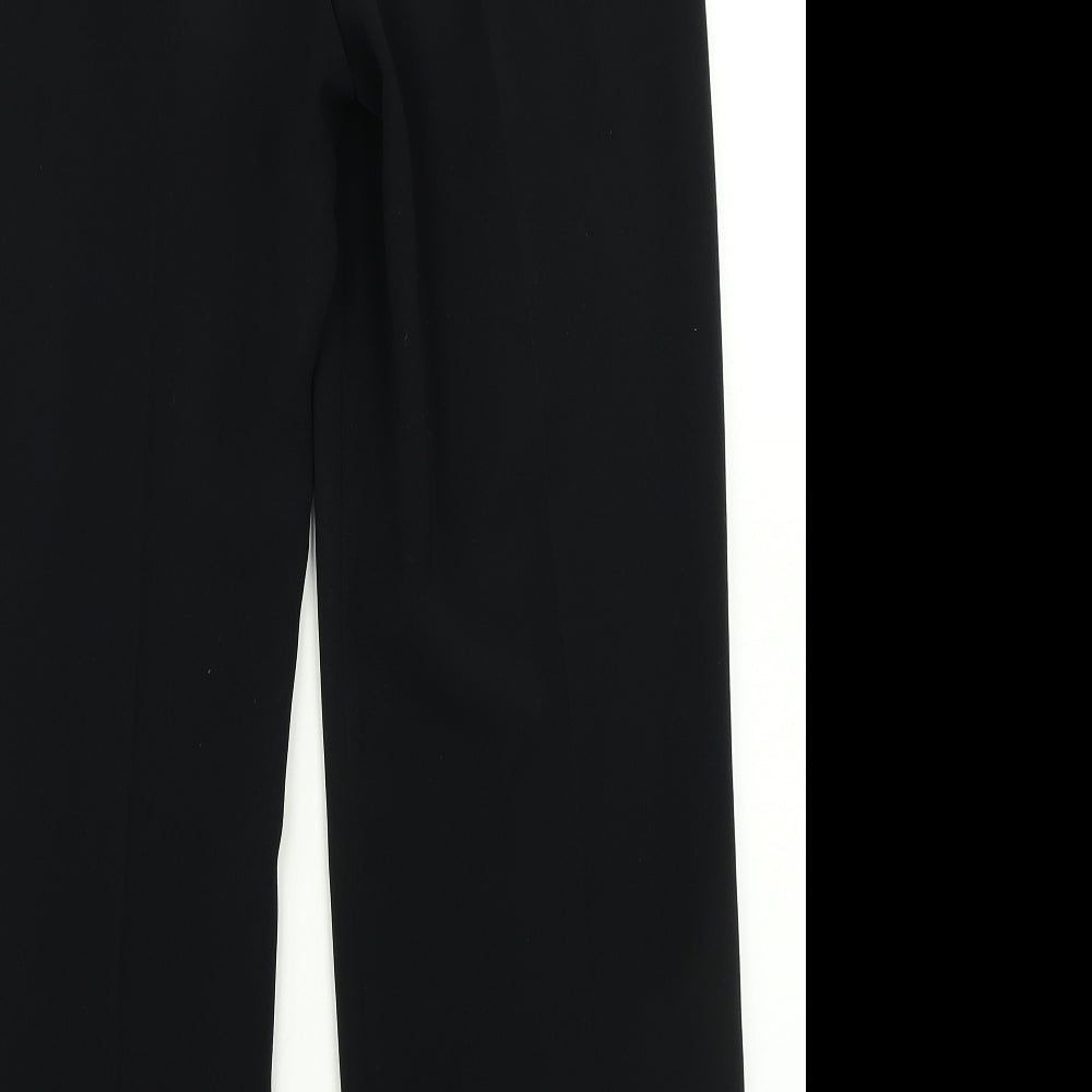 Womens UK Size 12 Gold Regular Fit Dress Pants Black Trousers