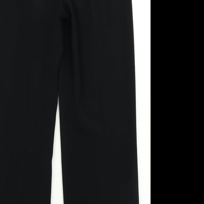 Womens UK Size 12 Gold Regular Fit Dress Pants Black Trousers