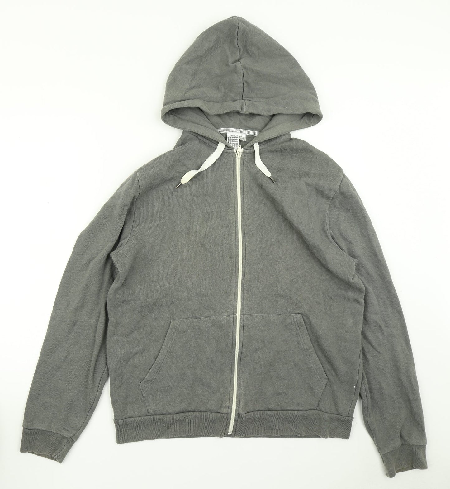 Topman Mens Grey   Full Zip Hoodie Size M