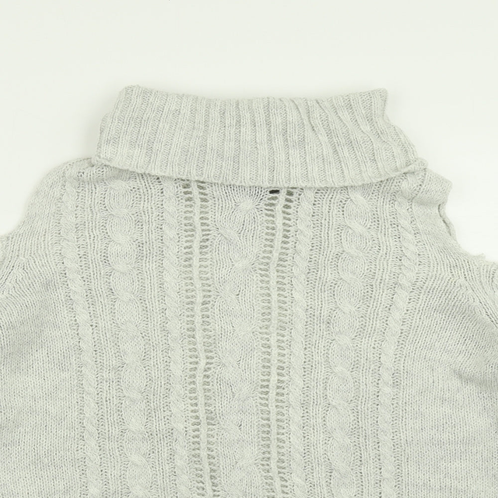 Primark Womens Grey  Knit Pullover Jumper Size M  - Cold Shpulder