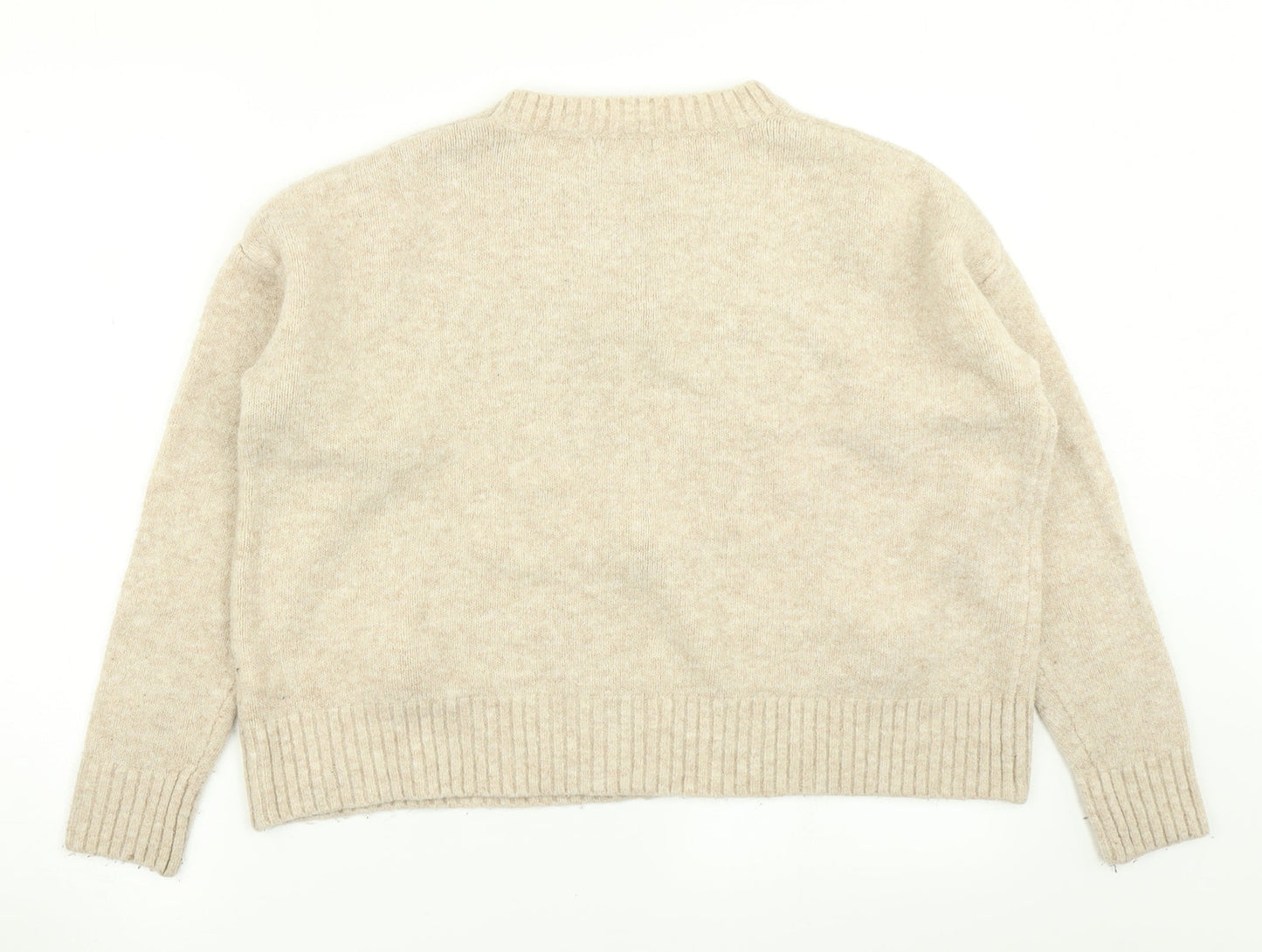 Primark Womens Beige Polka Dot Knit Pullover Jumper Size L