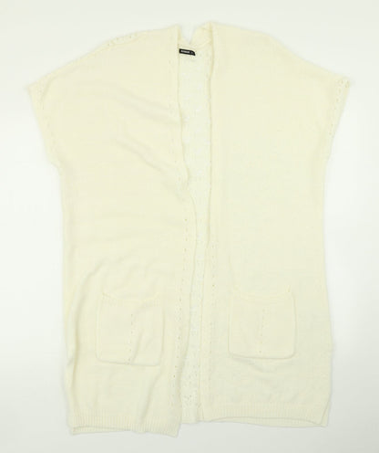 Womens UK Size 14 Roman White Cardigan Jumper