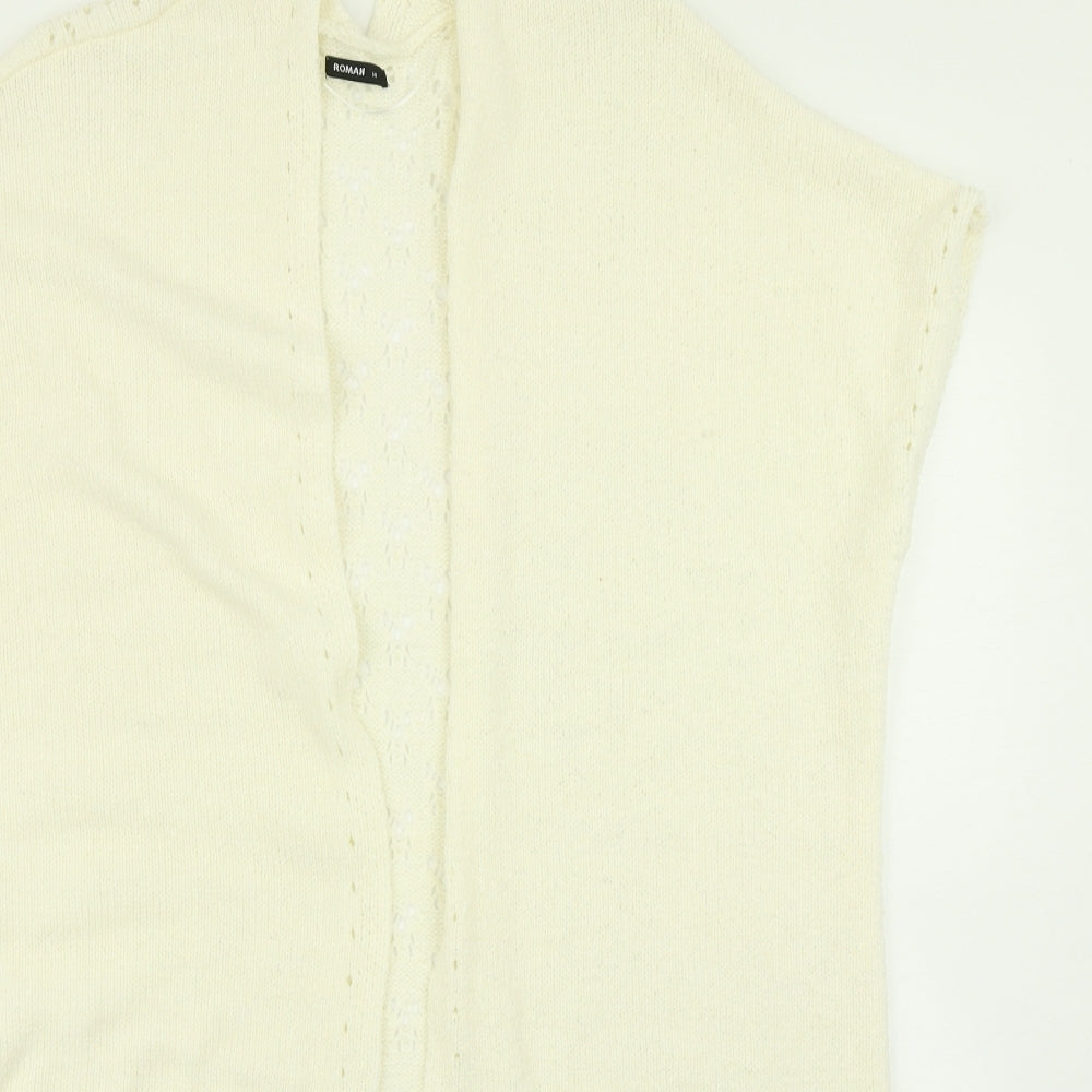 Womens UK Size 14 Roman White Cardigan Jumper