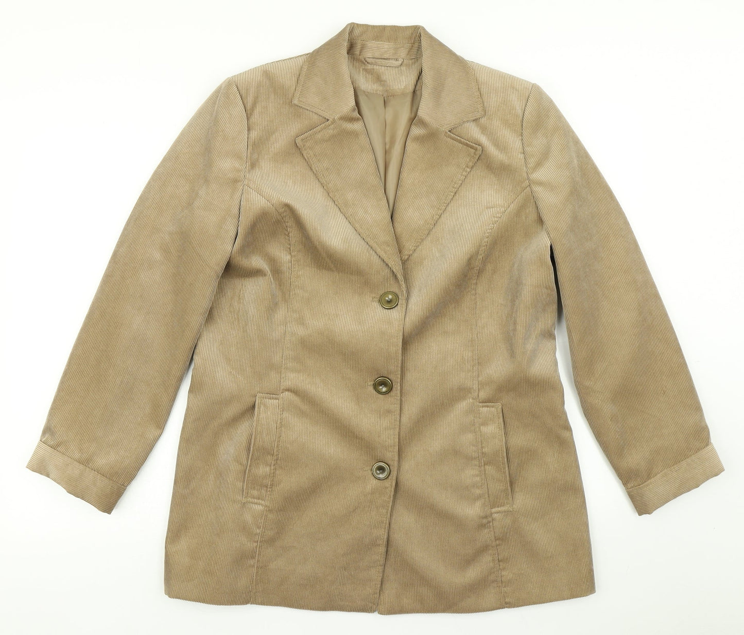 Eleganz Womens Brown  Corduroy Jacket Blazer Size 12