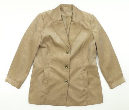 Eleganz Womens Brown  Corduroy Jacket Blazer Size 12