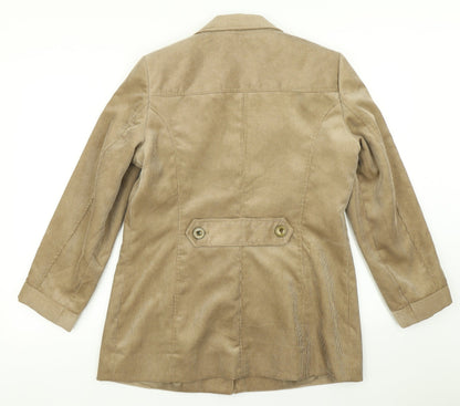 Eleganz Womens Brown  Corduroy Jacket Blazer Size 12