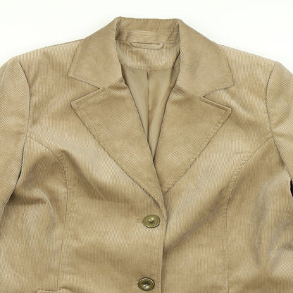 Eleganz Womens Brown  Corduroy Jacket Blazer Size 12