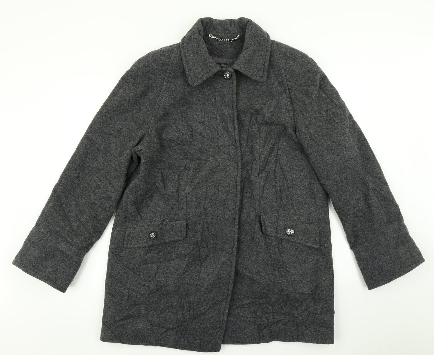 Berkertex Womens Grey   Overcoat Coat Size 14