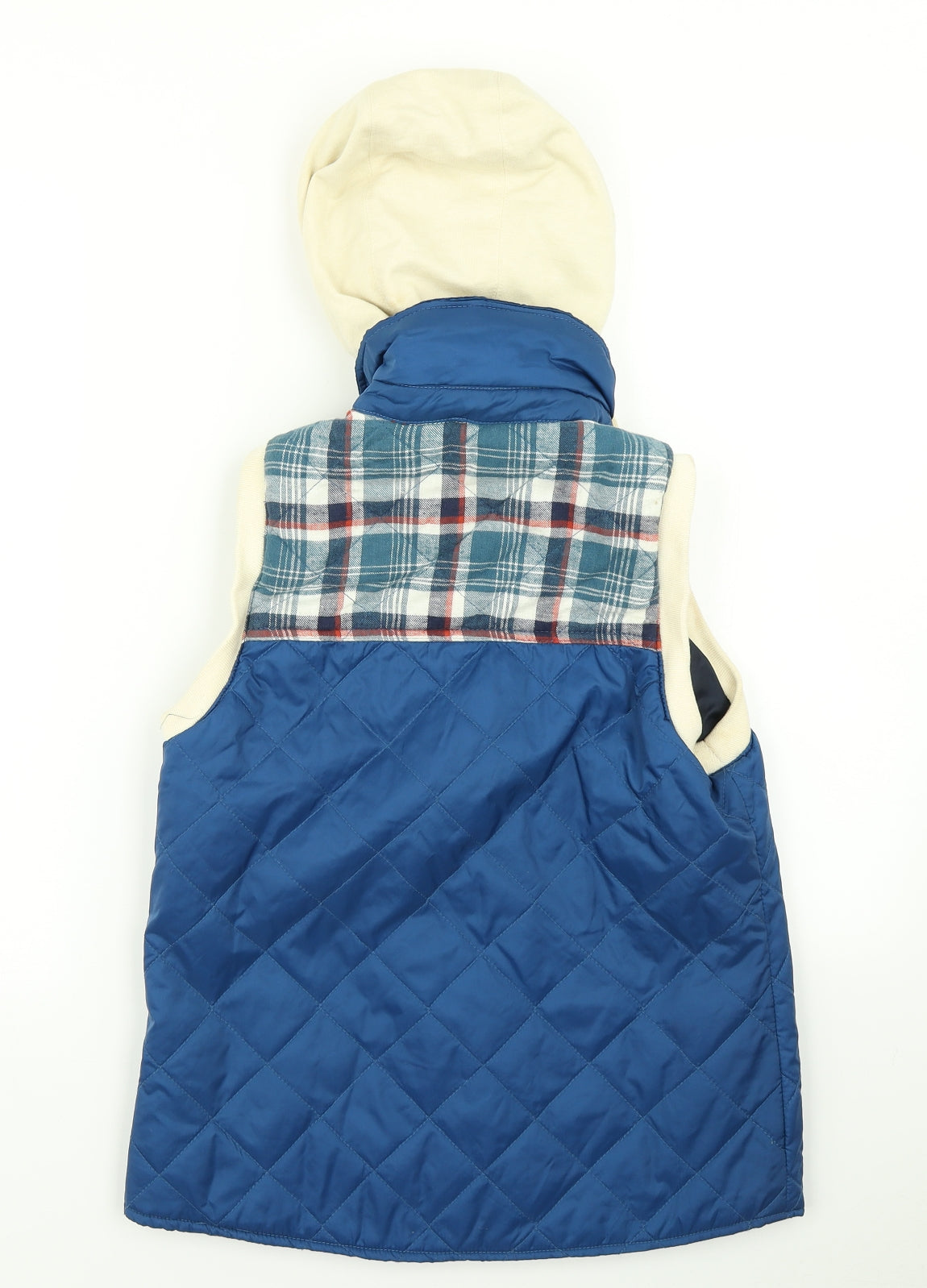 River Islnd Womens Blue Argyle/Diamond  Gilet Coat Size 8